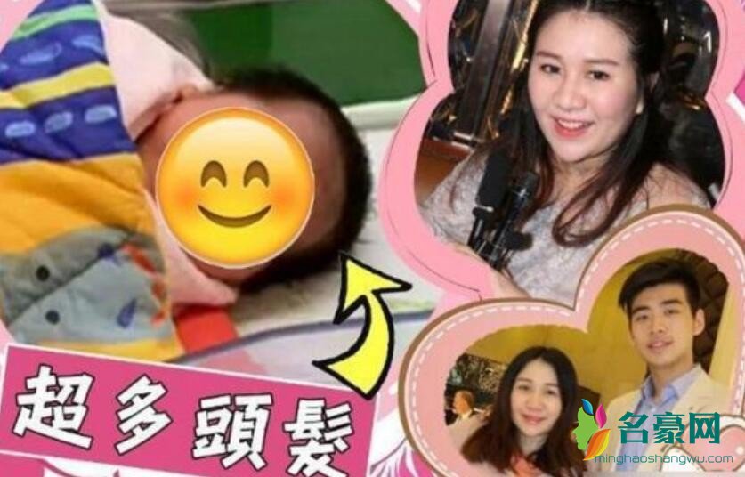 何超盈女儿正面照 头发十分浓密与未婚夫长得极像