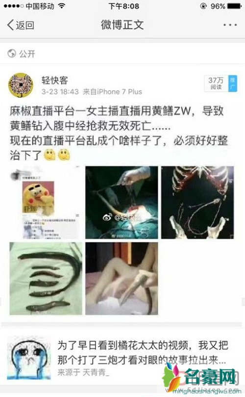 美女主播用黄鳝打破底线 黄鳝门21分钟40秒事件完整版在哪里看网盘还有吗