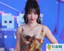 柳岩走红毯摔倒 身穿低胸礼服险些春光乍泄