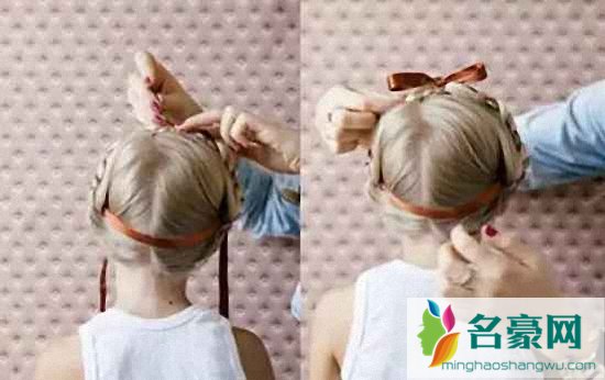 小女孩漂亮发型梳法：丝带蝴蝶结扎发步骤3