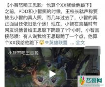 小智diss王思聪是怎么回事 小智为什么要diss王思聪呢