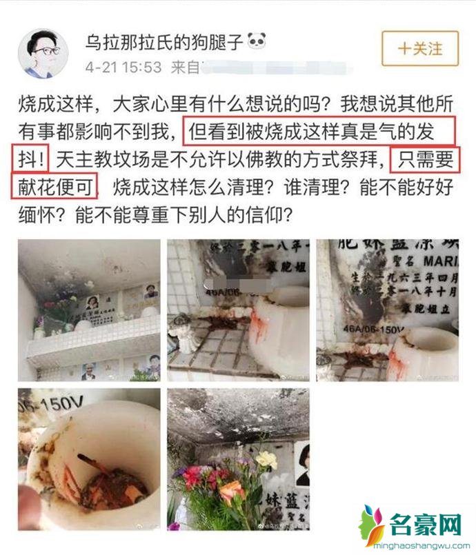 蓝洁瑛墓碑被烧黑引发众怒